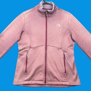 The North Face Womens Pink Full-Zip Fleece Jacket Size Medium Midweight Layer